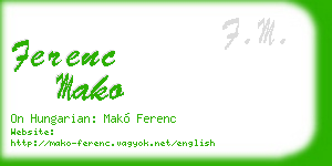 ferenc mako business card