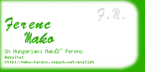 ferenc mako business card